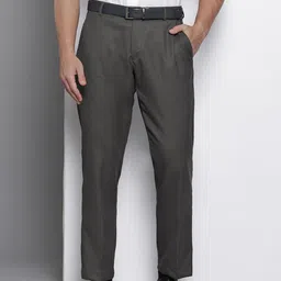 The Indian Garage Co. X Luxe Men Textured Regular Fit Formal Trousers-picture-5