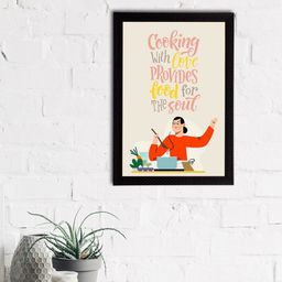 eCraftIndia Off White & Pink Quote Printed Satin Matt Texture Framed UV Wall Art-24