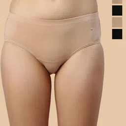 Enamor Pack Of 5 Cotton Classic Antimicrobial And Stain Release Finish Hipster Panty-CR17-17