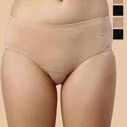 Enamor Pack Of 5 Cotton Classic Antimicrobial And Stain Release Finish Hipster Panty-CR17-image-72