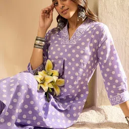 Indo Era Women Printed Regular Pure Cotton Kurta with Trousers-picture-27