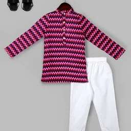 Naughty Ninos Boys Chevron Printed Regular Kurta with Trousers-picture-7