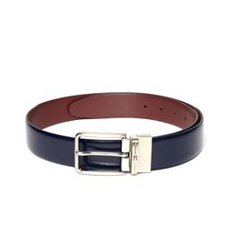 Tommy Hilfiger Men Navy Blue & Burgundy Textured Leather Reversible Formal Belt-picture-49