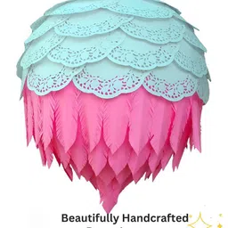 Designers Collection Blue & Pink Colourblocked Traditional Ceiling Lamp-54