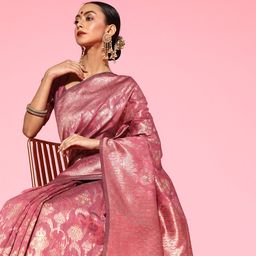 Saree mall Ethnic Motifs Silk Blend Saree-image-88