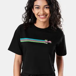 The Souled Store Women Black Powerpuff Girls Printed Cotton Oversized Crop T-shirt-picture-47