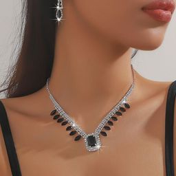 Shining Diva Fashion Women Silver-Plated Crystals Studded Jewellery Set-image-42