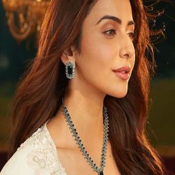 AccessHer Sterling Silver Plated American Diamond Studded Necklace And Earrings-image-98