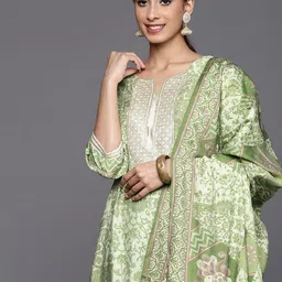Libas Floral Yoke Design Regular Kurta with Trousers & With Dupatta-10