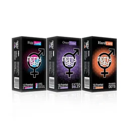 noTTy Set Of 3 4-In-1 Condoms - Ribbed - Dotted - Extra Time-6