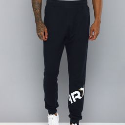 HRX by Hrithik Roshan Men Navy Blue Brand Logo Printed Lifestyle Joggers-image-42