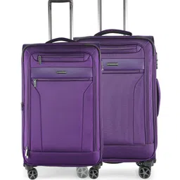 Nasher Miles Set Of 2 Textured Soft-Sided Trolley Suitcase image 1