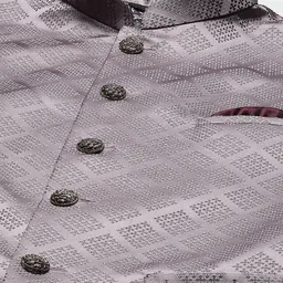 ESSAS club Men Geometric Thread Work Nehru Jacket with Pocket Square image 3