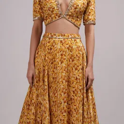 Breathe by Aakanksha Singh Printed Sequinned Made to Measure Lehenga & Blouse With Dupatta image 5