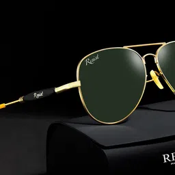 RESIST EYEWEAR Lens & Aviator Sunglasses With UV Protected Lens ANDREWGOLDGREEN1 image 2