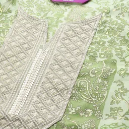 Libas Floral Yoke Design Regular Kurta with Trousers & With Dupatta image 2
