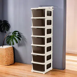 RUBOXA Cream-Coloured & Brown 7-Layer Drawer Storage Organisers image 5