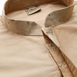 Manu Men Solid Kurta with Churidar & Nehru Jacket image 3