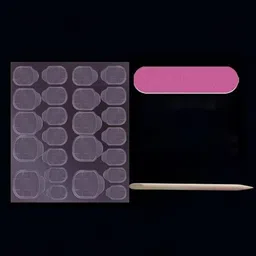 the pink truck 24-Pcs Artificial Reusable Nails In Star Glitter Manicure Design With Glue image 3