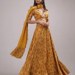 Breathe by Aakanksha Singh Printed Sequinned Made to Measure Lehenga & Blouse With Dupatta image 4