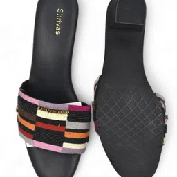 SHRIVAS BY ARCHITA MEHTA Embellished Open Toe Suede Block Heels image 5