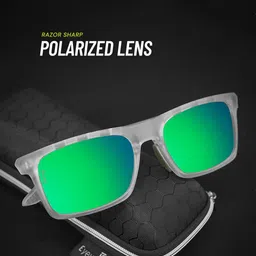 OKNO Unisex Rectangle Sunglasses with Polarised and UV Protected Lens image 2