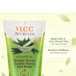 VLCC Set Of 2 Ayurveda Skin Purifying Double Power Double Neem Face Wash - 100ml Each image 2