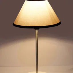 Devansh White & Black Textured Cotton Shade Frustum Shape Table Lamp image 2