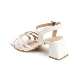 ICONICS Strappy Open Toe Block Heels With Buckle Closure image 4