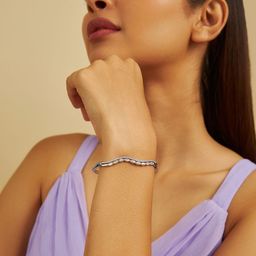 Kushal's Fashion Jewellery Women Cubic Zirconia Rhodium-Plated Kada Bracelet-picture-38