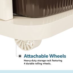 Kuber Industries Ivory Brown 7 Layer Plastic Modular Storage Drawer Organizer With Wheels image 4