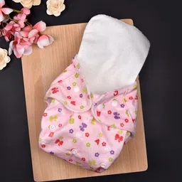 Moms Home Infants Set Of 3 Adjustable & Reusable Cotton Pocket Diapers With 3 Inserts image 5