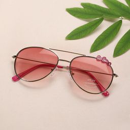 Carlton London Girls Pink Lens & Gold-Toned Aviator Sunglasses UV Protected Lens CLSG063-44
