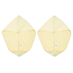 Creeva Luxury Yellow 2 Pieces Pure Cotton 380 GSM Anti Bacterial Hair Wrap Towels-image-46
