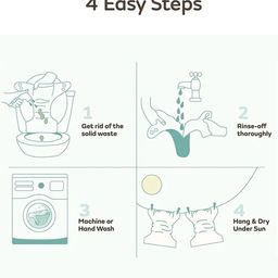 Moms Home Infants Set Of 3 Adjustable & Reusable Cotton Pocket Diapers With 3 Inserts image 5