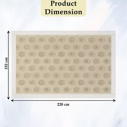 Kuber Industries Cream-Coloured & Grey Ethnic Motifs PVC 6-Seater Rectangle Table Cover image 5