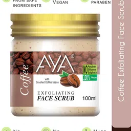 AYA Set of Charcoal-Vitamin C-Papaya-Tea Tree-Rosehip-Coffee Face Scrubs -100 ml Each image 3