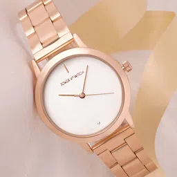 JOKER & WITCH Women White Dial & Rose Gold Toned Stainless Steel Analogue Watch-13