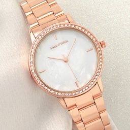 JOKER & WITCH Women White Dial & Rose Gold Toned Stainless Steel Bracelet Style Straps Analogue Watch-image-95