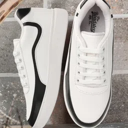 Roadster Women White & Black Lightweight Comfort Insole Basics Sneakers-image-77