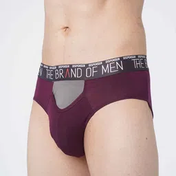 DISPENSER Men Stretchable Mid-Rise Basic Briefs- S4-Brief-Wine-M-picture-16
