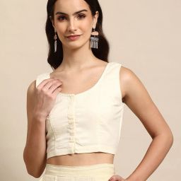 molcha by babita singh Women's Self-design Front Open Blouse image 1
