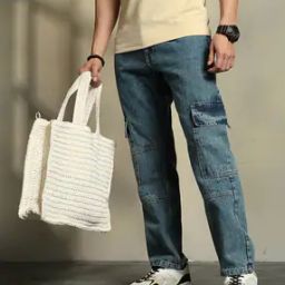 Shein Street Full Length Cargo Style Straight Jeans-image-28