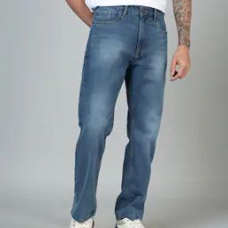 Shein Full Length Light Distress Straight Jeans-image-57