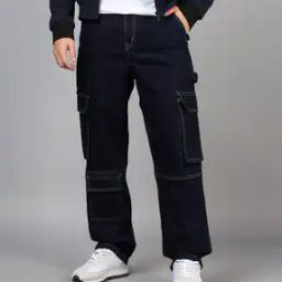 Shein Full Length Contrast Stitch Carpenter Style Jeans-image-97