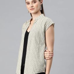 cottinfab Striped Shrug with Front-Open image 2