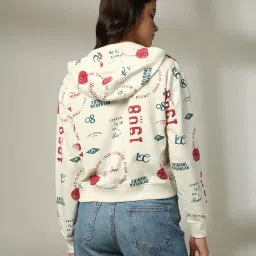 lee cooper Women Graphic Print Regular Fit Hoodie image 3