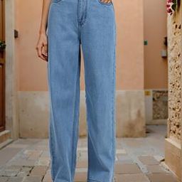 Shein Full Length Back Graphic Print Relaxed Jeans-picture-26