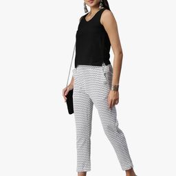 demoza Chevron Print Ankle-Length Pants with Insert Pockets image 4