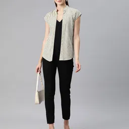 cottinfab Striped Shrug with Front-Open image 4